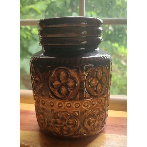 Scheurich Keramik vase Yellow and Brown West Germany 289-15 - Picture 1 of 7